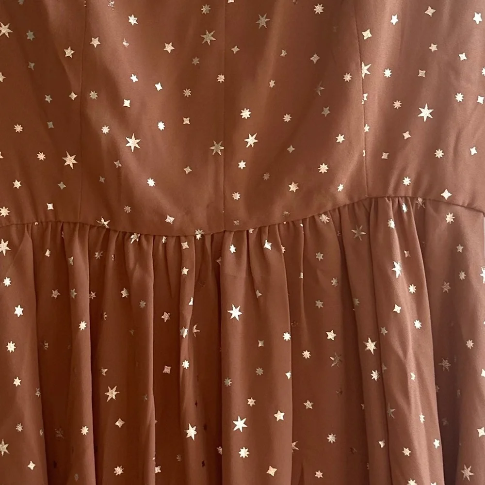 BCBGeneration Flowy Pink Fit and Flare Dress with Bishop Sleeves - Picture 6 of 7